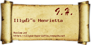 Illyés Henrietta névjegykártya